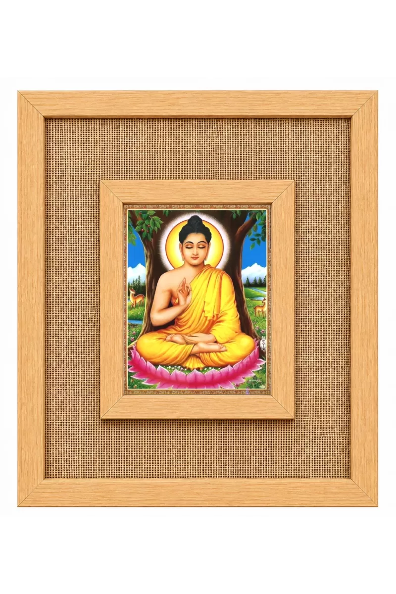 Buddha Laminated Jute Wall Photo Frame, 14 X 16 Inch (F173930)