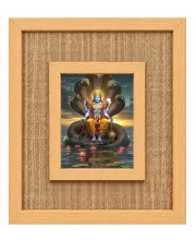 Lord Vishnu Laminated Jute Wall Photo Frame, 14 X 16 Inch (F173931)