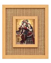 Radha Krishna Laminated Jute Wall Photo Frame, 14 X 16 Inch (F173936)