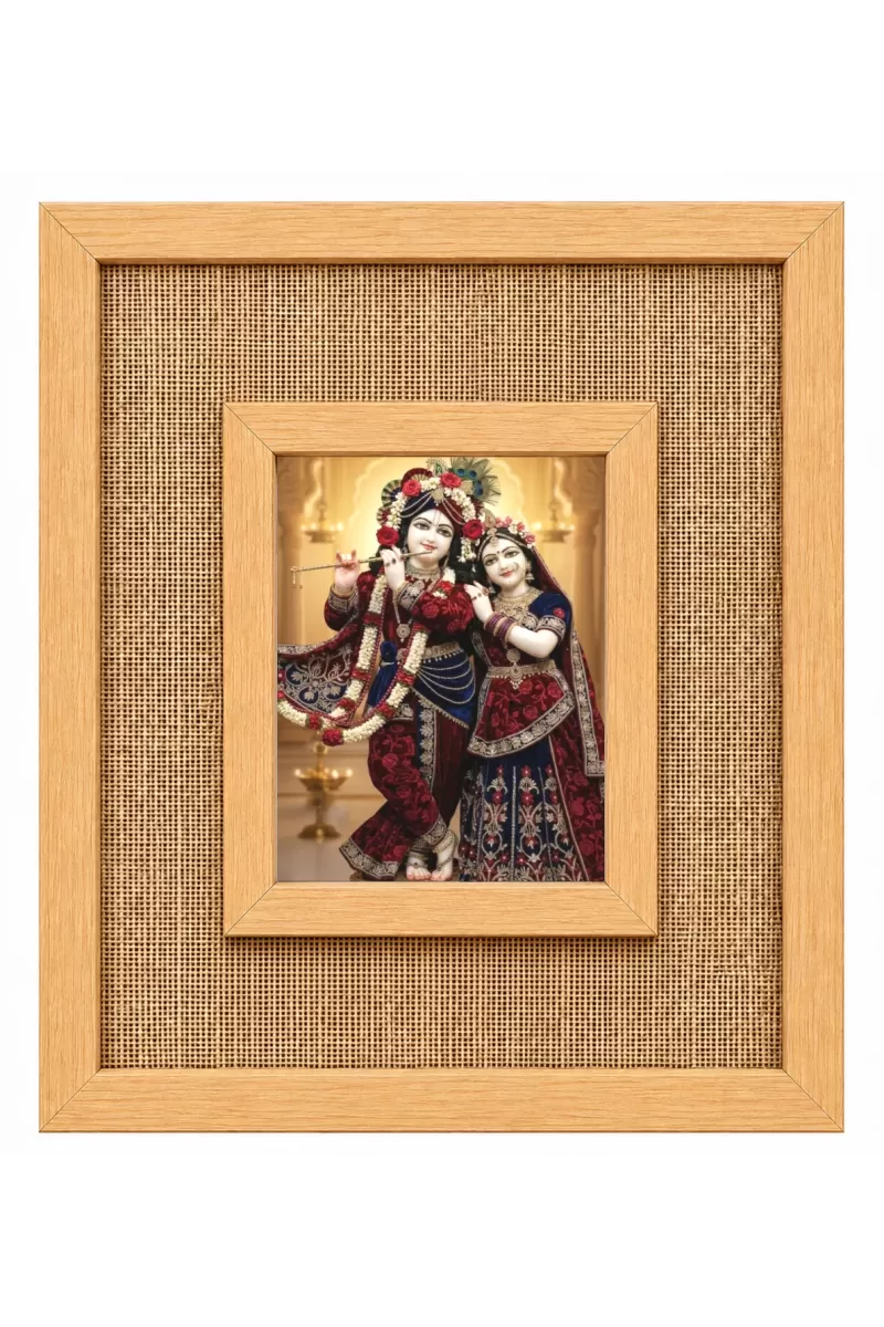 Radha Krishna Laminated Jute Wall Photo Frame, 14 X 16 Inch (F173936)