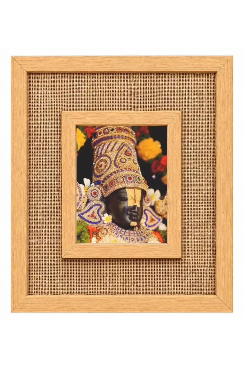Lord Tirupati Laminated Jute Wall Photo Frame, 14 X 16 Inch (F173937)