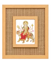 Durga Maa Laminated Jute Wall Photo Frame, 14 X 16 Inch (F173939)