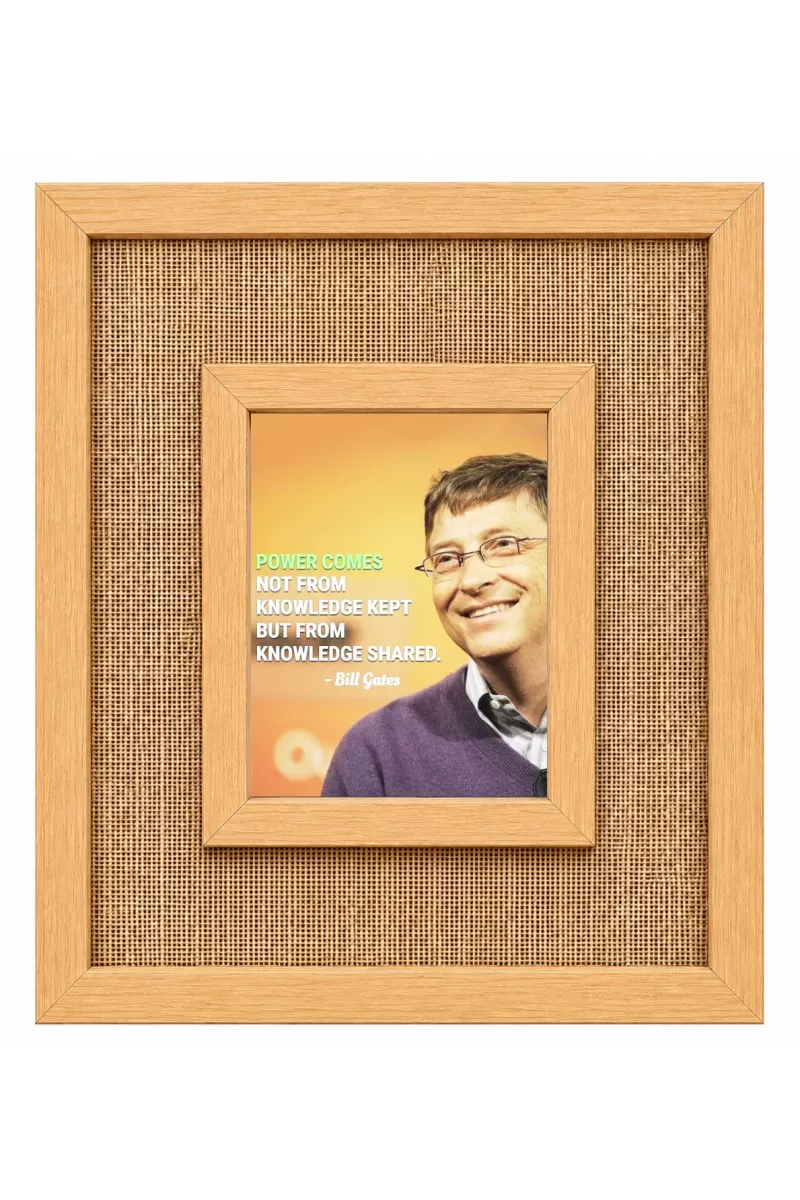 Bill Gates Laminated Jute Wall Photo Frame, 14 X 16 Inch (F173940)