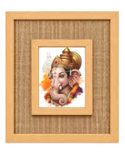 Lord Ganesha Laminated Jute Wall Photo Frame, 14 X 16 Inch (F173942)