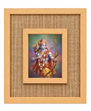 Lord Rama Laminated Jute Wall Photo Frame, 14 X 16 Inch (F173946)