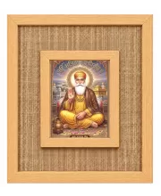 Guru Nanak Dev Ji Laminated Jute Wall Photo Frame, 14 X 16 Inch (F173947)