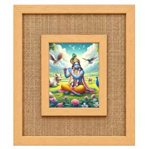 Lord Krishna Laminated Jute Wall Photo Frame, 14 X 16 Inch (F173948) Lord Krishna Laminated Jute Wall Photo Frame, 14 X 16 Inch (F173948)
