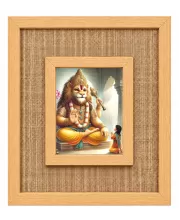 Lord Narasimha Laminated Jute Wall Photo Frame, 14 X 16 Inch (F173950)