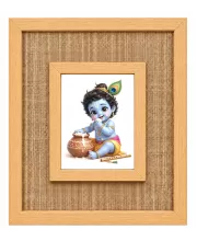 Lord Krishna Laminated Jute Wall Photo Frame, 14 X 16 Inch (F173951)