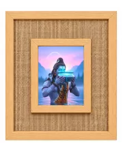 Lord Shiva Laminated Jute Wall Photo Frame, 14 X 16 Inch (F173952)
