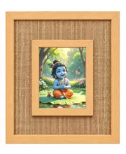 Bal Krishna Laminated Jute Wall Photo Frame, 14 X 16 Inch (F173956)
