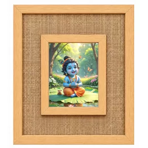 Bal Krishna Laminated Jute Wall Photo Frame, 14 X 16 Inch (F173956) Bal Krishna Laminated Jute Wall Photo Frame, 14 X 16 Inch (F173956)