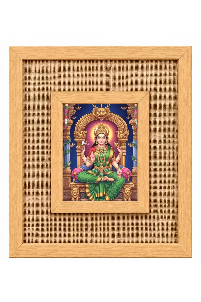 Goddess Tripureswari Laminated Jute Wall Photo Frame, 14 X 16 Inch (F173960)