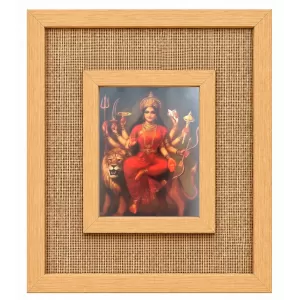 Durga Maa Laminated Jute Wall Photo Frame, 14 X 16 Inch (F173962)