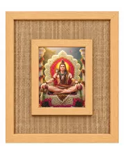 Lord Shiva Laminated Jute Wall Photo Frame, 14 X 16 Inch (F173963)