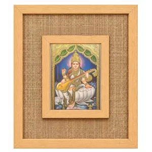 Goddess Saraswati Laminated Jute Wall Photo Frame, 14 X 16 Inch (F173964) Goddess Saraswati Laminated Jute Wall Photo Frame, 14 X 16 Inch (F173964)