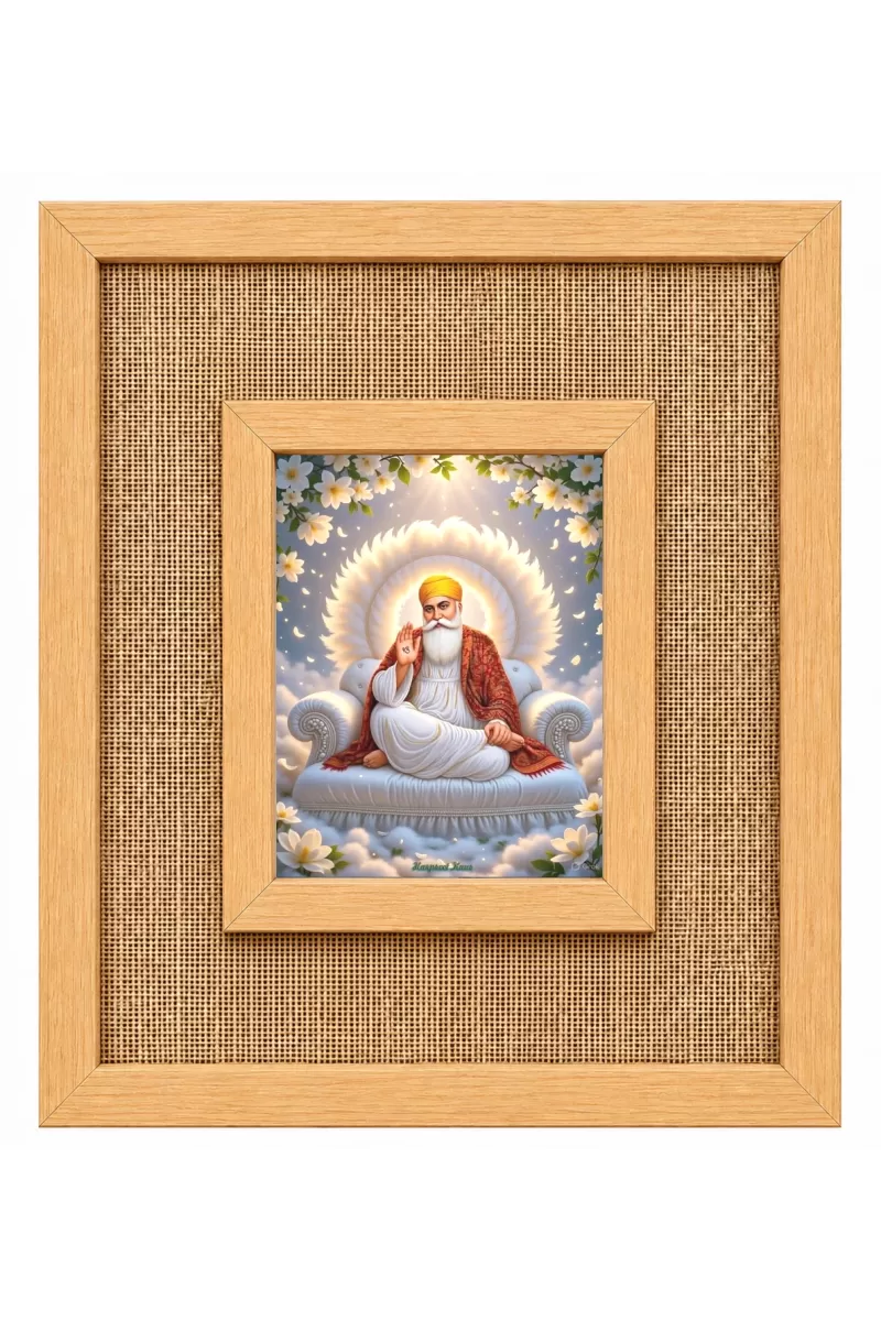 Guru Nanak Laminated Jute Wall Photo Frame, 14 X 16 Inch (F173965)