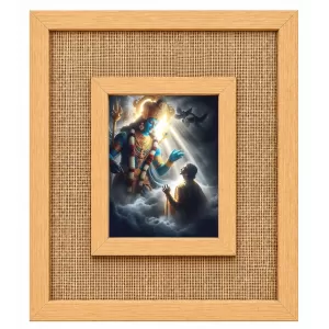 Shree Krishna Laminated Jute Wall Photo Frame, 14 X 16 Inch (F173966)