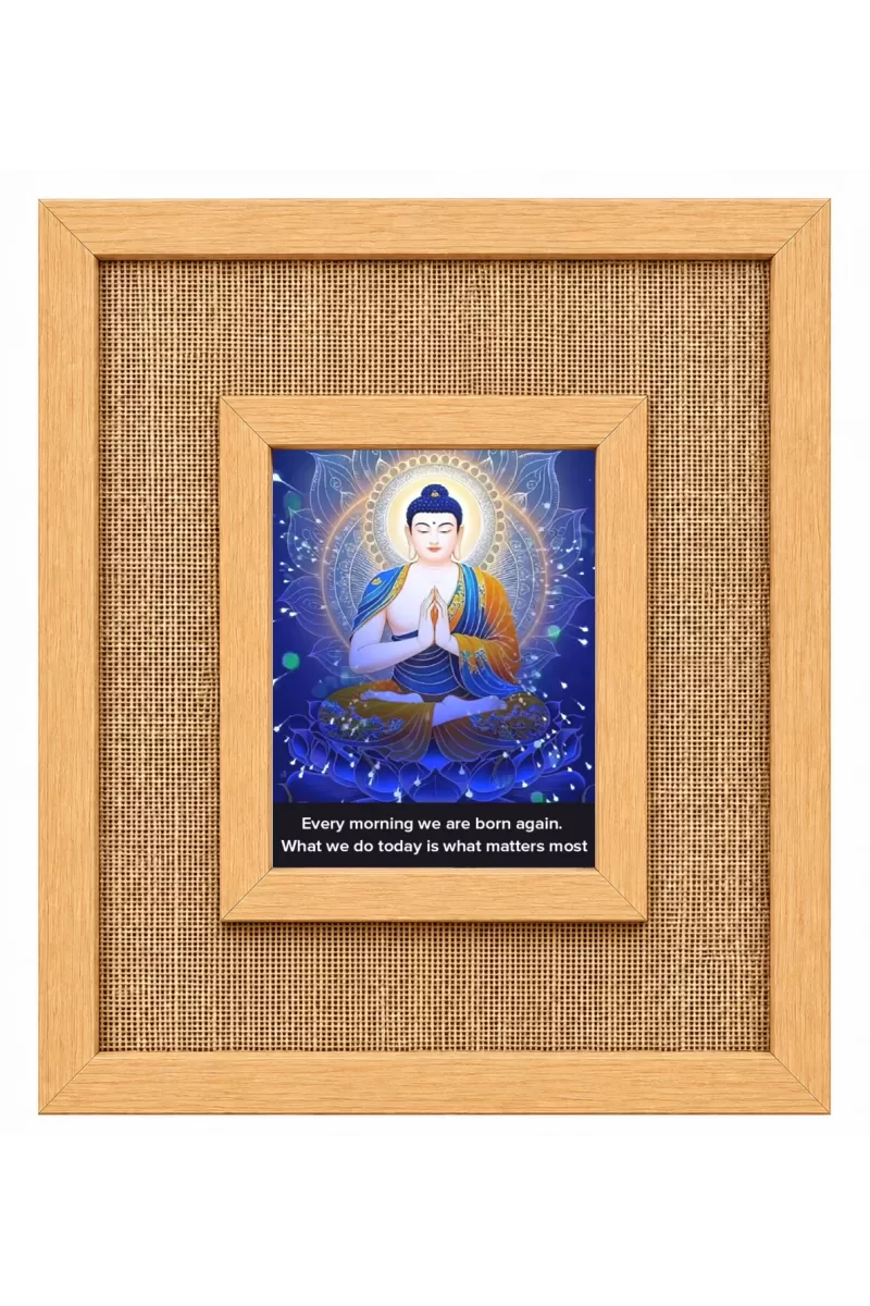 Buddha Laminated Jute Wall Photo Frame, 14 X 16 Inch (F173967)