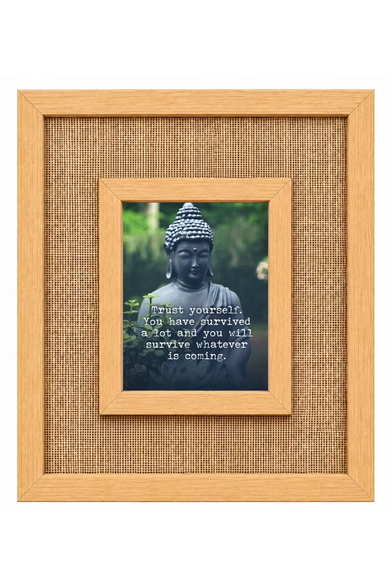 Buddha Laminated Jute Wall Photo Frame, 14 X 16 Inch (F173969)