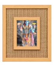 Lord Vishnu Laminated Jute Wall Photo Frame, 14 X 16 Inch (F173970)