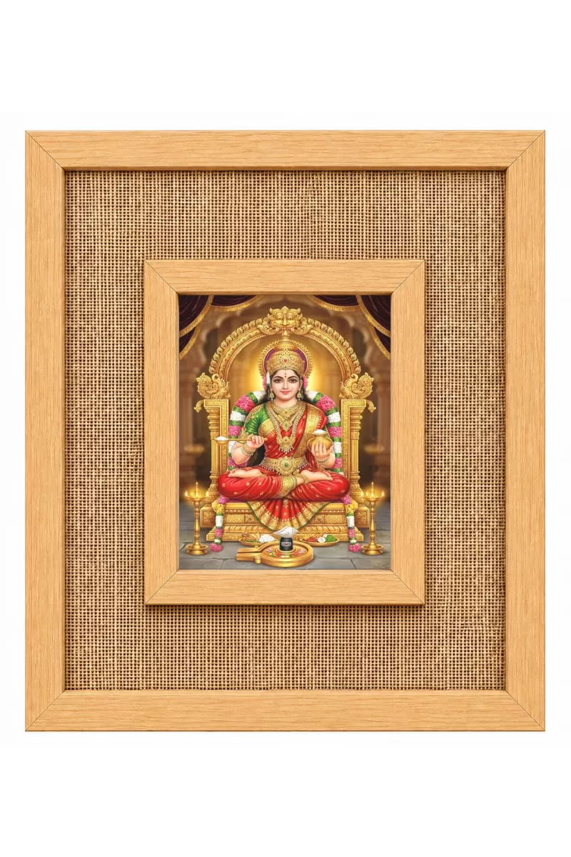 Goddess Tripureswari Laminated Jute Wall Photo Frame, 14 X 16 Inch (F173973)