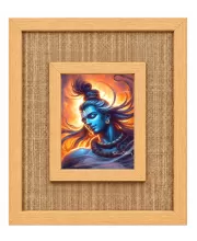 Lord Shiva Laminated Jute Wall Photo Frame, 14 X 16 Inch (F173975)