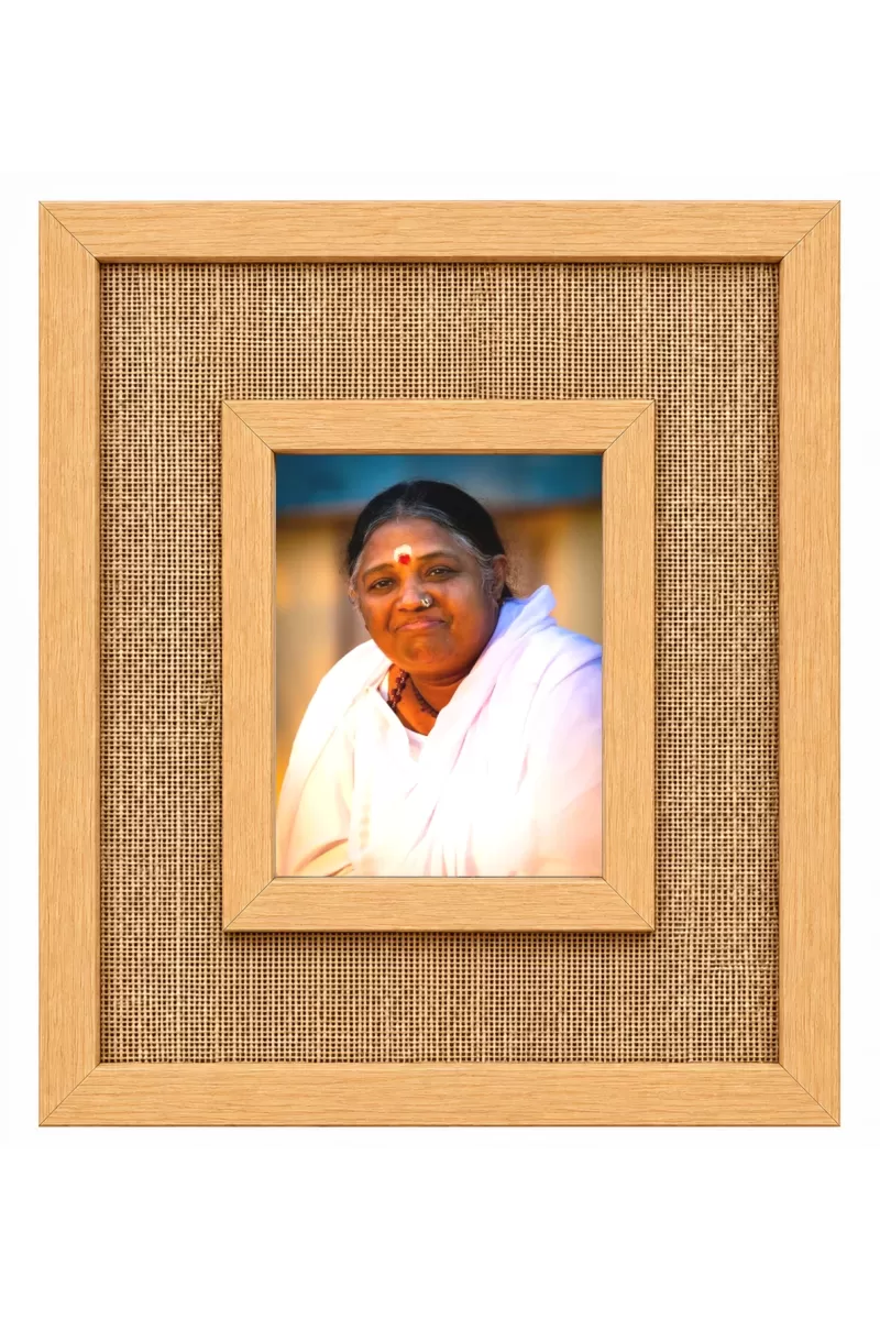 Mata Amritanandamayi Laminated Jute Wall Photo Frame, 14 X 16 Inch (F173977)