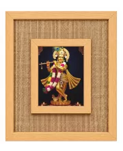 Lord Krishna Laminated Jute Wall Photo Frame, 14 X 16 Inch (F173980)