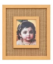 Lord Krishna Laminated Jute Wall Photo Frame, 14 X 16 Inch (F173984)