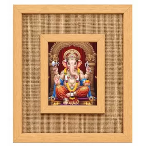 Lord Ganesha Laminated Jute Wall Photo Frame, 14 X 16 Inch (F173985) Lord Ganesha Laminated Jute Wall Photo Frame, 14 X 16 Inch (F173985)