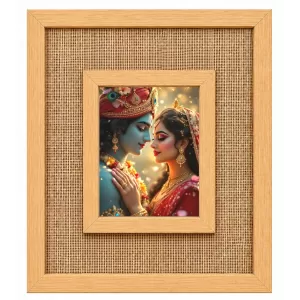 Radha Krishna Laminated Jute Wall Photo Frame, 14 X 16 Inch (F173987) Radha Krishna Laminated Jute Wall Photo Frame, 14 X 16 Inch (F173987)