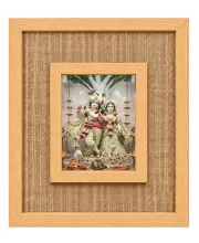 Radha Krishna Laminated Jute Wall Photo Frame, 14 X 16 Inch (F173992)