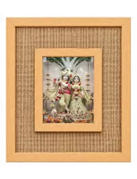 Radha Krishna Laminated Jute Wall Photo Frame, 14 X 16 Inch (F173992)