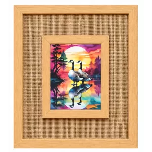 Geese Laminated Jute Wall Photo Frame, 14 X 16 Inch (F173994)