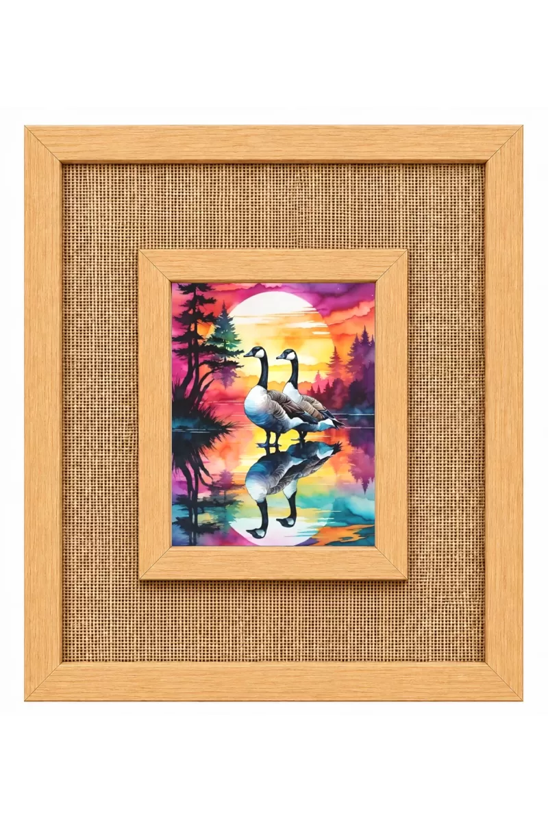 Geese Laminated Jute Wall Photo Frame, 14 X 16 Inch (F173994)