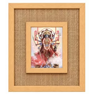 Kali Maa Laminated Jute Wall Photo Frame, 14 X 16 Inch (F173995)