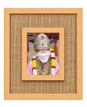 Shirdi Sai Baba Laminated Jute Wall Photo Frame, 14 X 16 Inch (F173998)