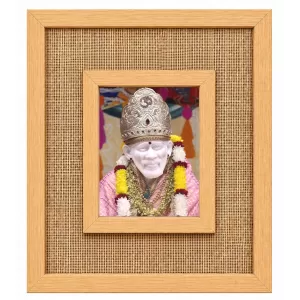 Shirdi Sai Baba Laminated Jute Wall Photo Frame, 14 X 16 Inch (F173998)