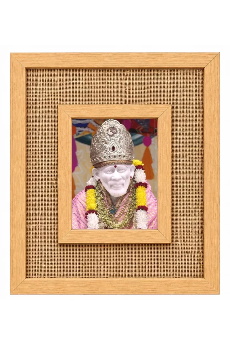 Shirdi Sai Baba Laminated Jute Wall Photo Frame, 14 X 16 Inch (F173998)
