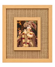Lord Krishna Laminated Jute Wall Photo Frame, 14 X 16 Inch (F173999)