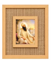 Guru Nanak Ji Laminated Jute Wall Photo Frame, 14 X 16 Inch (F174001)
