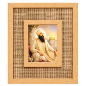 Guru Nanak Ji Laminated Jute Wall Photo Frame, 14 X 16 Inch (F174001)