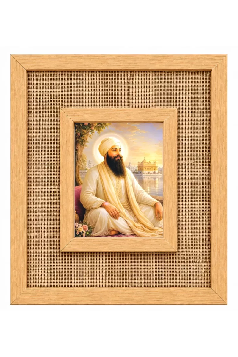Guru Nanak Ji Laminated Jute Wall Photo Frame, 14 X 16 Inch (F174001)