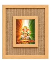 Lord Ganesha Laminated Jute Wall Photo Frame, 14 X 16 Inch (F174008)