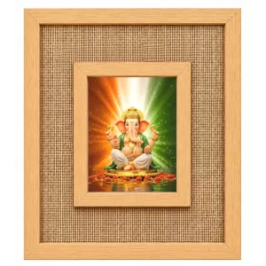 Lord Ganesha Laminated Jute Wall Photo Frame, 14 X 16 Inch (F174008) Lord Ganesha Laminated Jute Wall Photo Frame, 14 X 16 Inch (F174008)