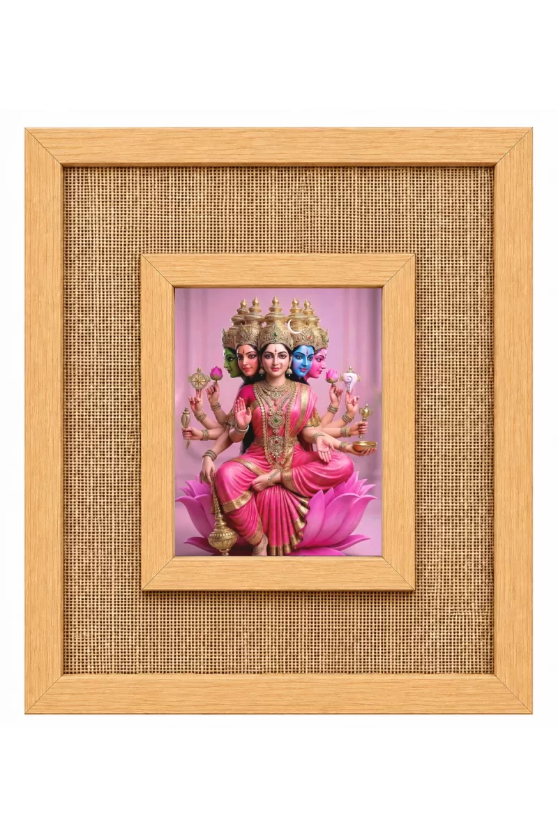 Gayatri Mata Laminated Jute Wall Photo Frame, 14 X 16 Inch (F174011)