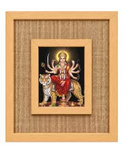 Durga Maa Laminated Jute Wall Photo Frame, 14 X 16 Inch (F174012)