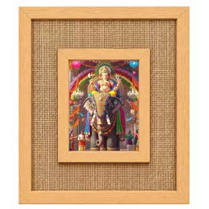 Lord Ganesha Laminated Jute Wall Photo Frame, 14 X 16 Inch (F174014) Lord Ganesha Laminated Jute Wall Photo Frame, 14 X 16 Inch (F174014)