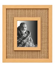 Neem Karoli Baba Laminated Jute Wall Photo Frame, 14 X 16 Inch (F174016)